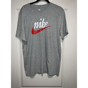 Nike Men's Sportswear Active Short Sleeve T-Shirt in Gray/Red Large New